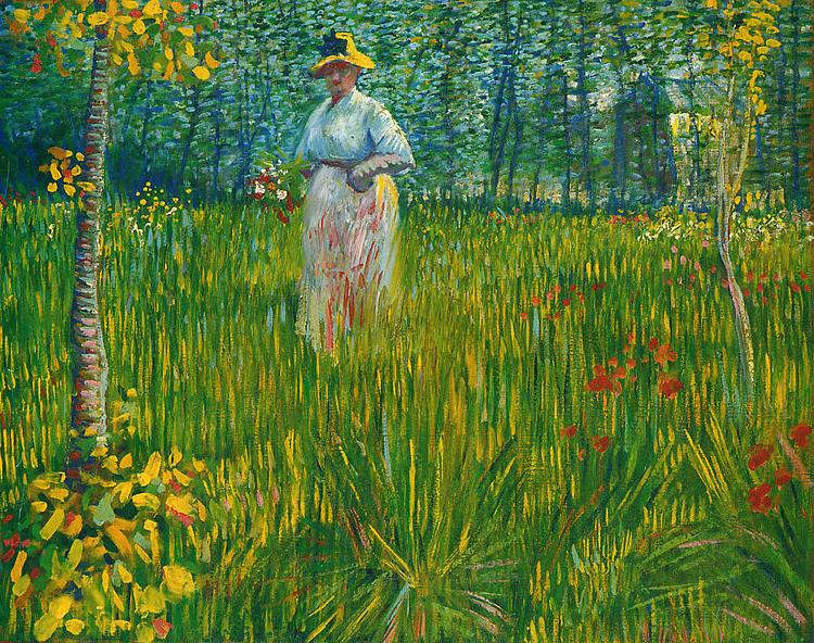 Vincent Van Gogh Femme dans un jardin China oil painting art